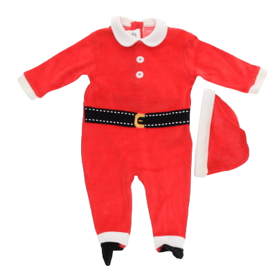 Pyjama Père Noël rouge - Bébé - Pat et Ripaton - Taille 3 mois - Photo 0