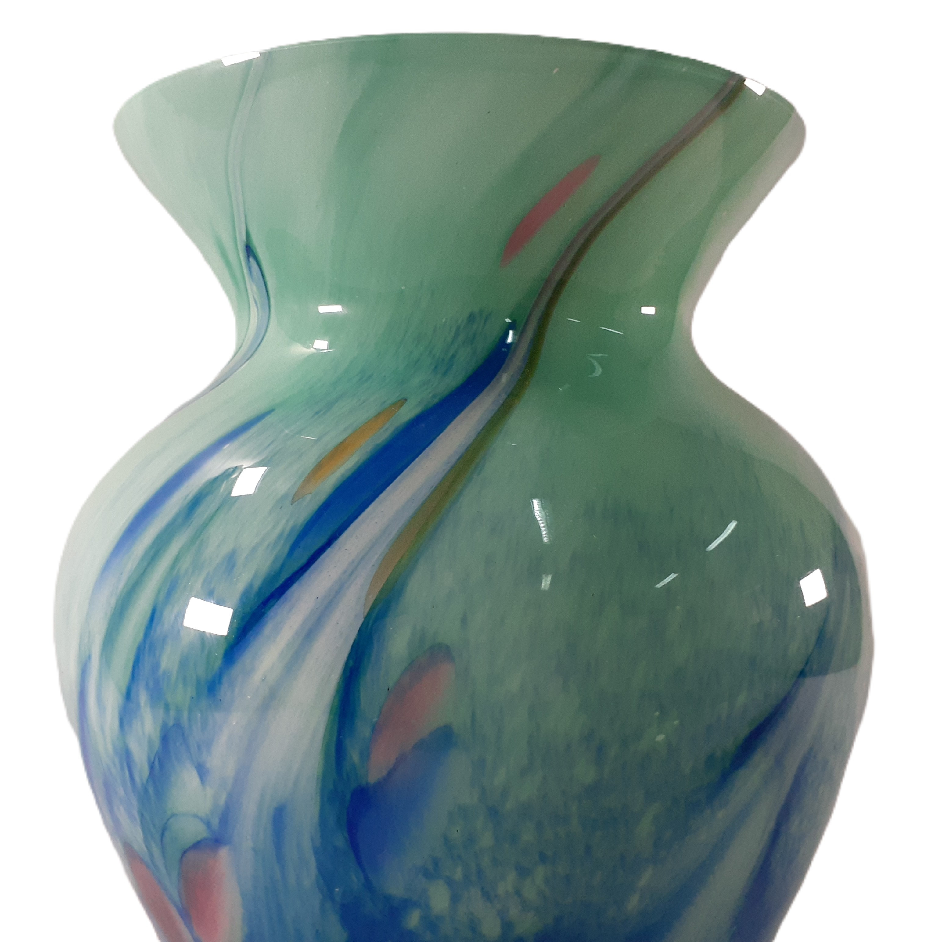 Très beau et grand vase en verre soufflé à inclusions - Photo 8