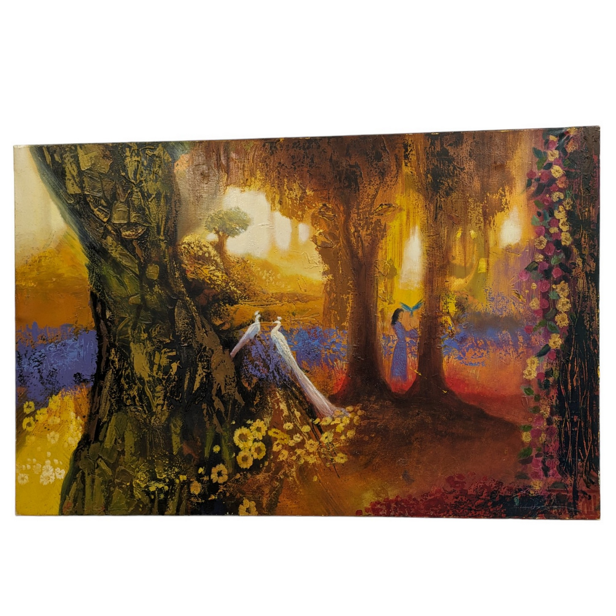 Tableau peinture signée Stéphane Breteau Art contemporain 100 x 65 cm - Bon état sur Label Emmaüs