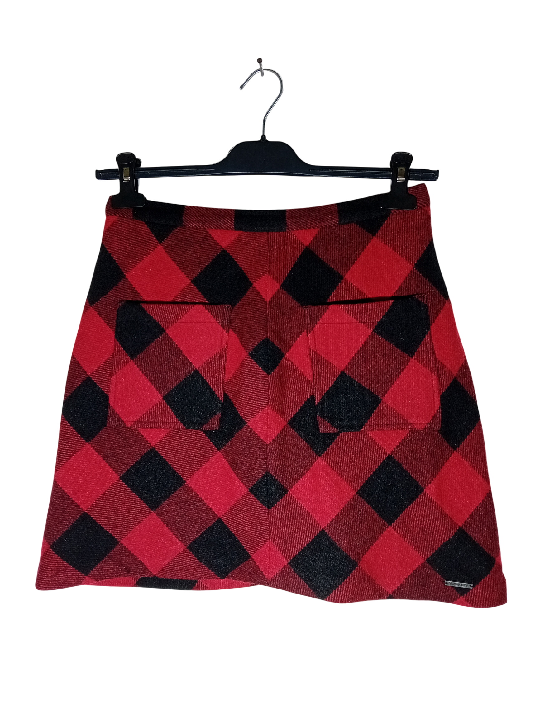 Voir photo 2 de Jupe Superdry Sartorial À Carreaux Rouge Et Noir S (T3594) Jupe Superdry Sartorial À Carreaux Rouge Et Noir S (T3594) Très bon état - Vue 2 -