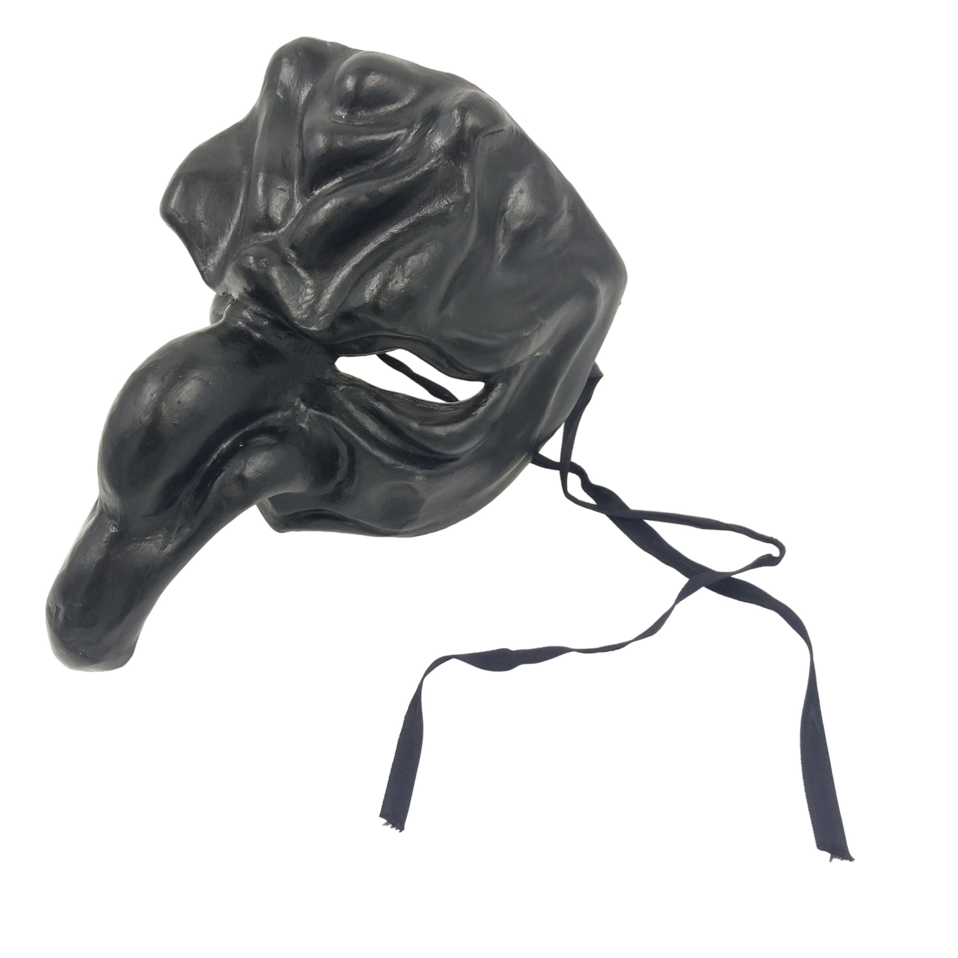  Masque de polichinelle papier maché noir 