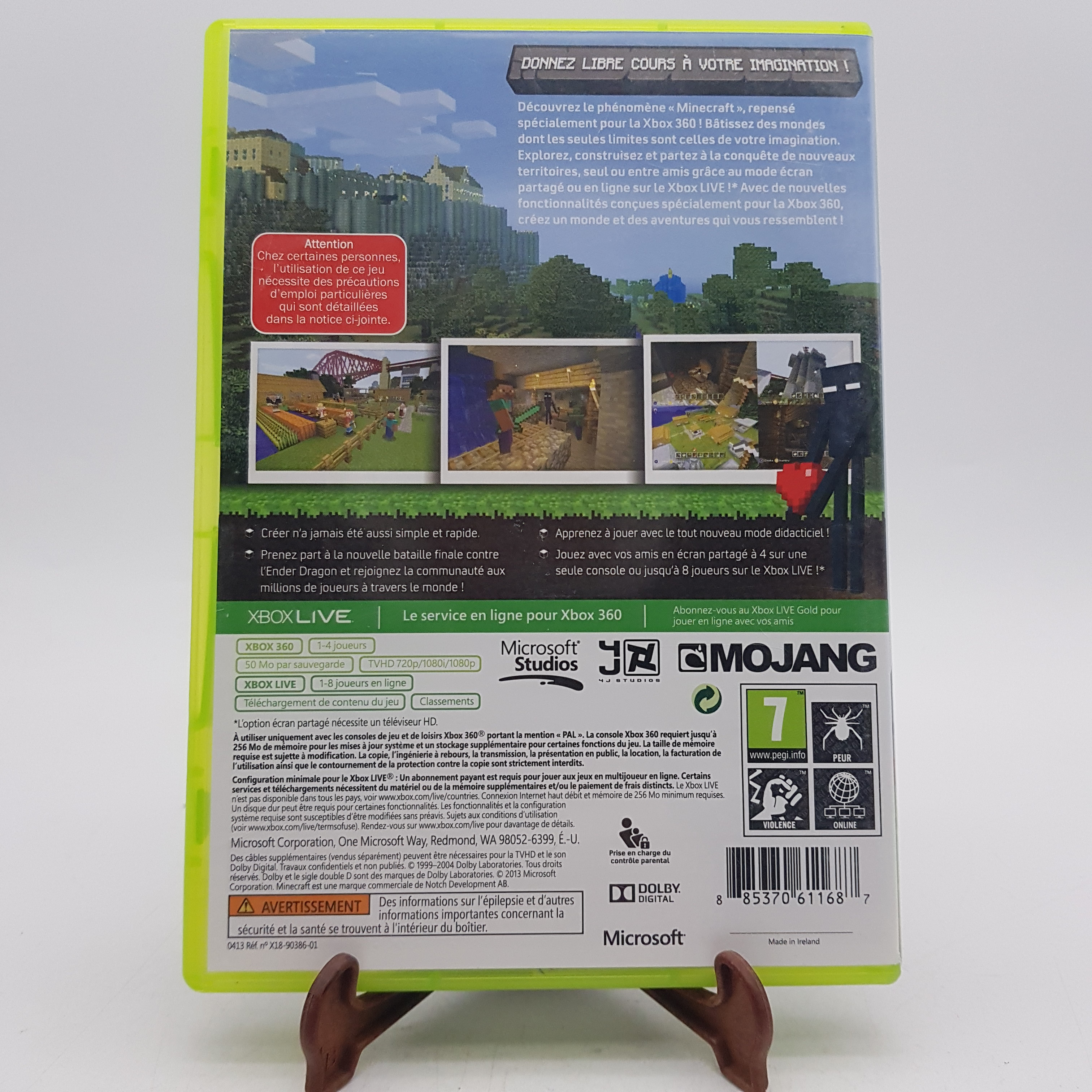 Jeux XBOX 360 - Minecraft - version française sans la notice - Bon état - Photo 3