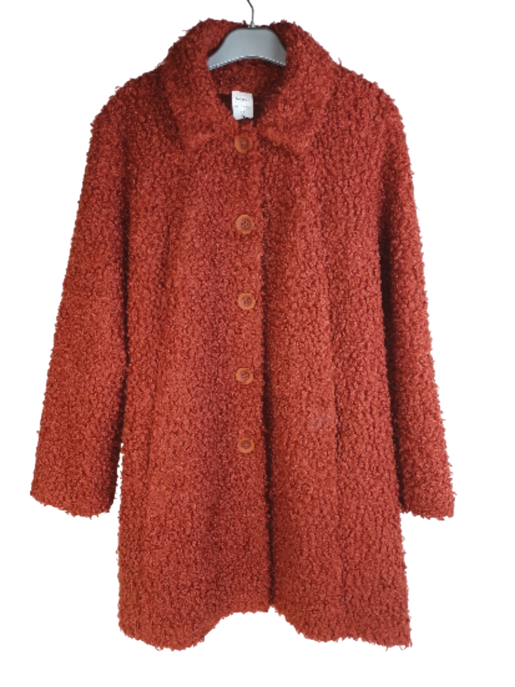 Manteau long femme boutonné couleur rouille - Gévana T46 - Photo 0