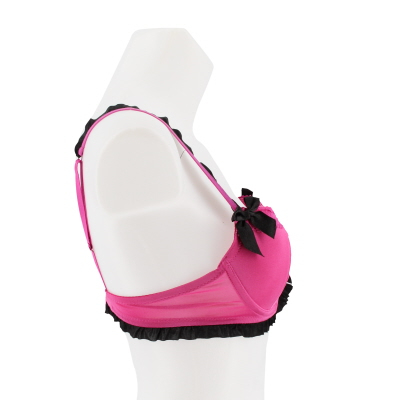 Soutien gorge rose et noir dentelle avec armatures - femme - Carla cariatti - taille 95B - Photo 1