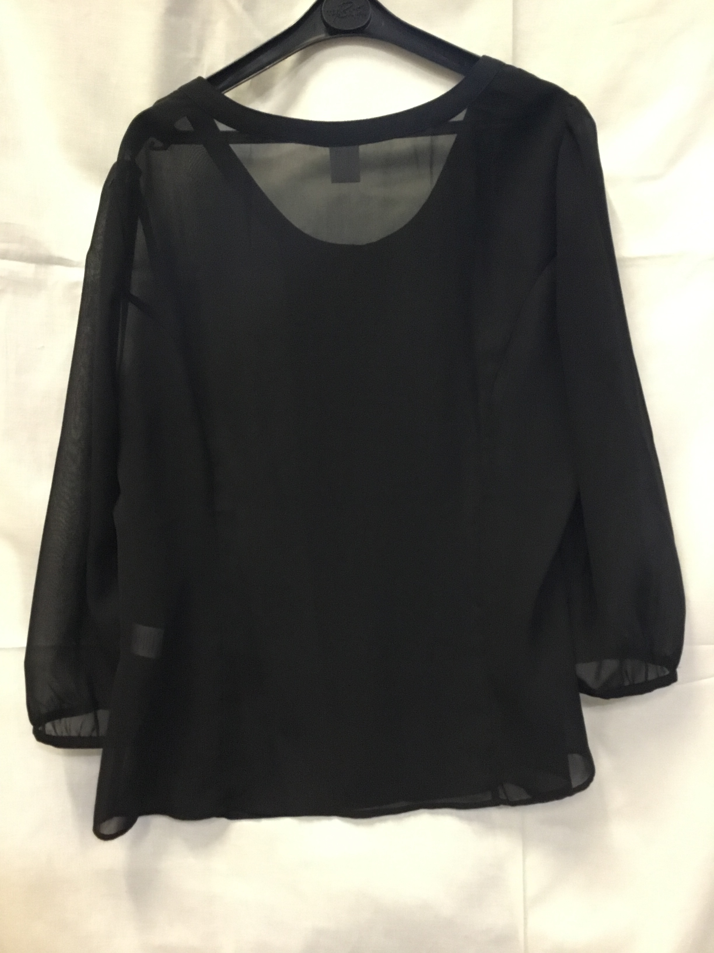 Chemisier noir en tulle « Laurent Clement » T44  - Vue 5 - 