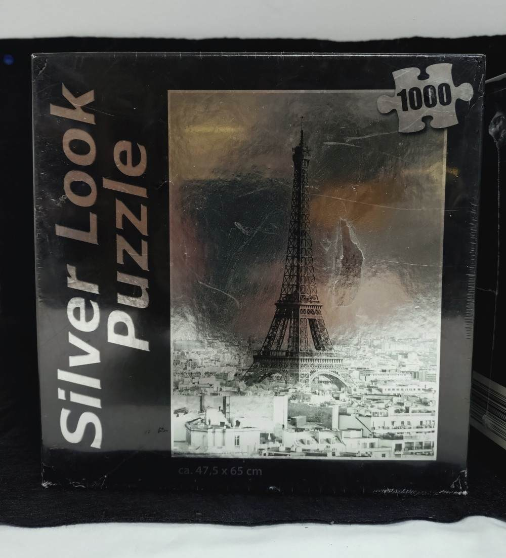 Lot de deux Puzzles Silver look, finition métallisé, 1000 pièces. Paris / Manhattan. Neuf. Comme neuf - Vue 7 - 