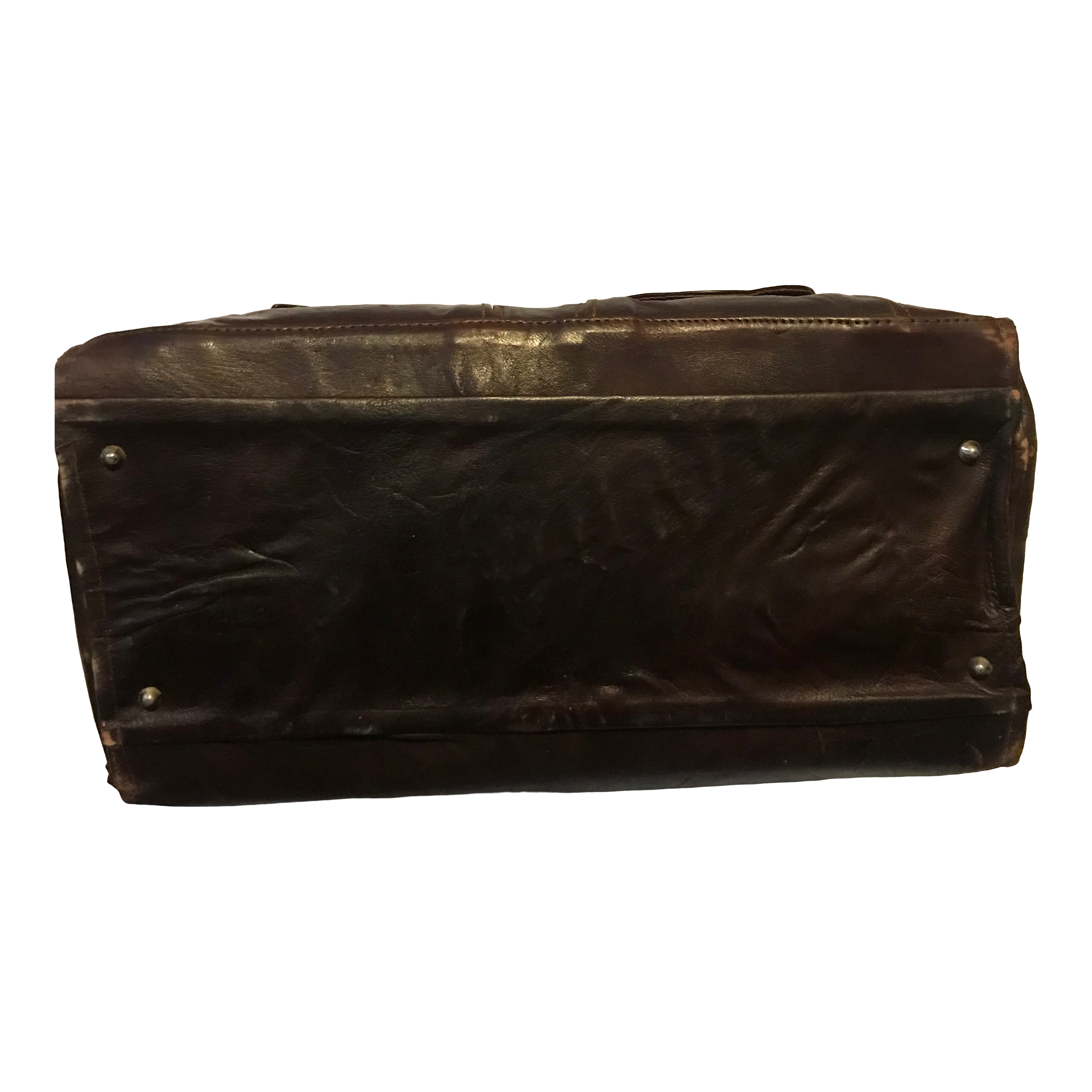 Valise Souple Rétro en Cuir Souple  Très bon état - Vue 3 - 
