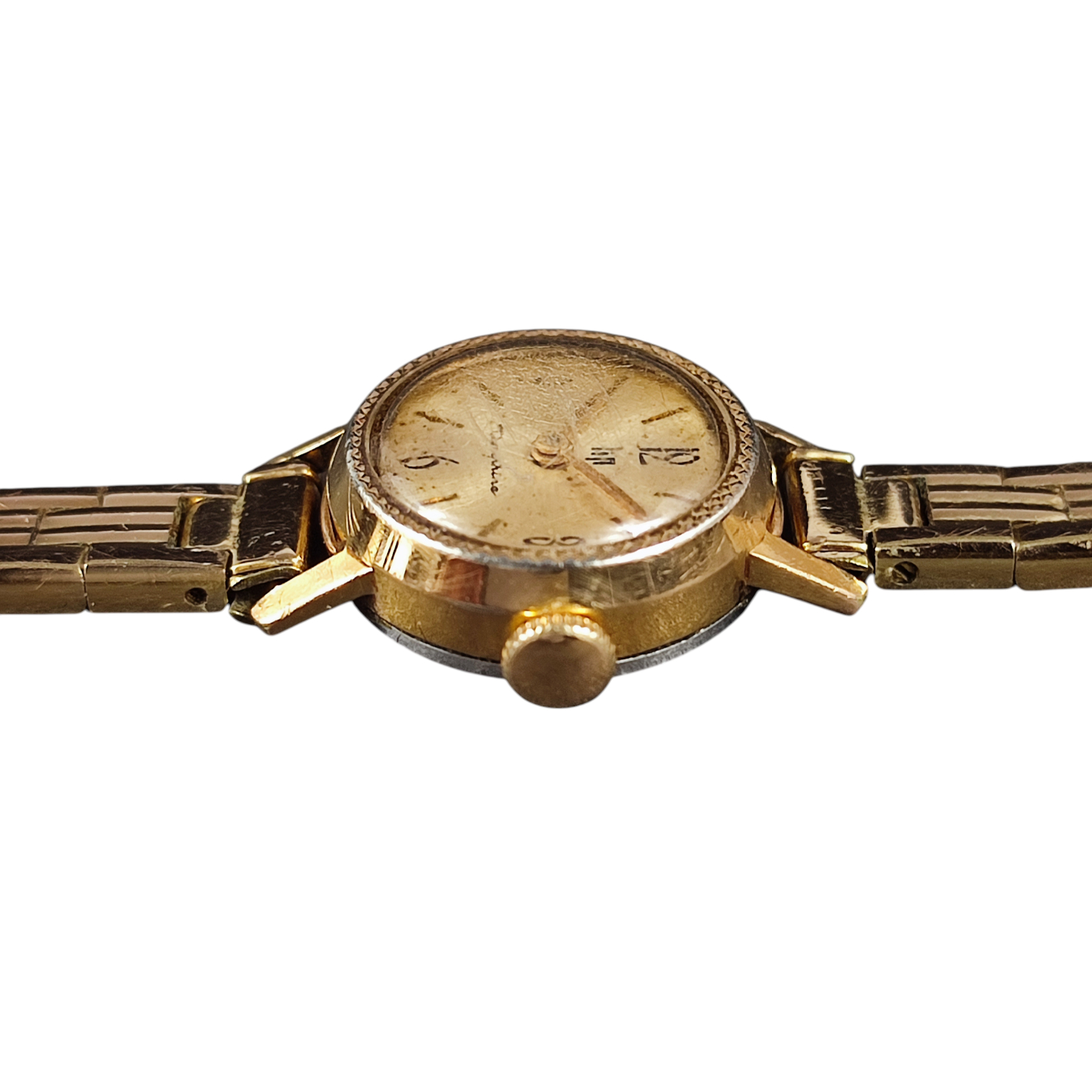 Voir photo 3 de Ancienne montre LIP plaquée or numérotée et mécanique pour femme Ancienne montre LIP plaquée or numérotée et mécanique pour femme État correct - Vue 3 -