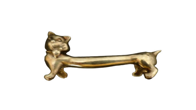 Lot de 6 Porte couteaux Chatons en métal argenté  - Vue 2 - 