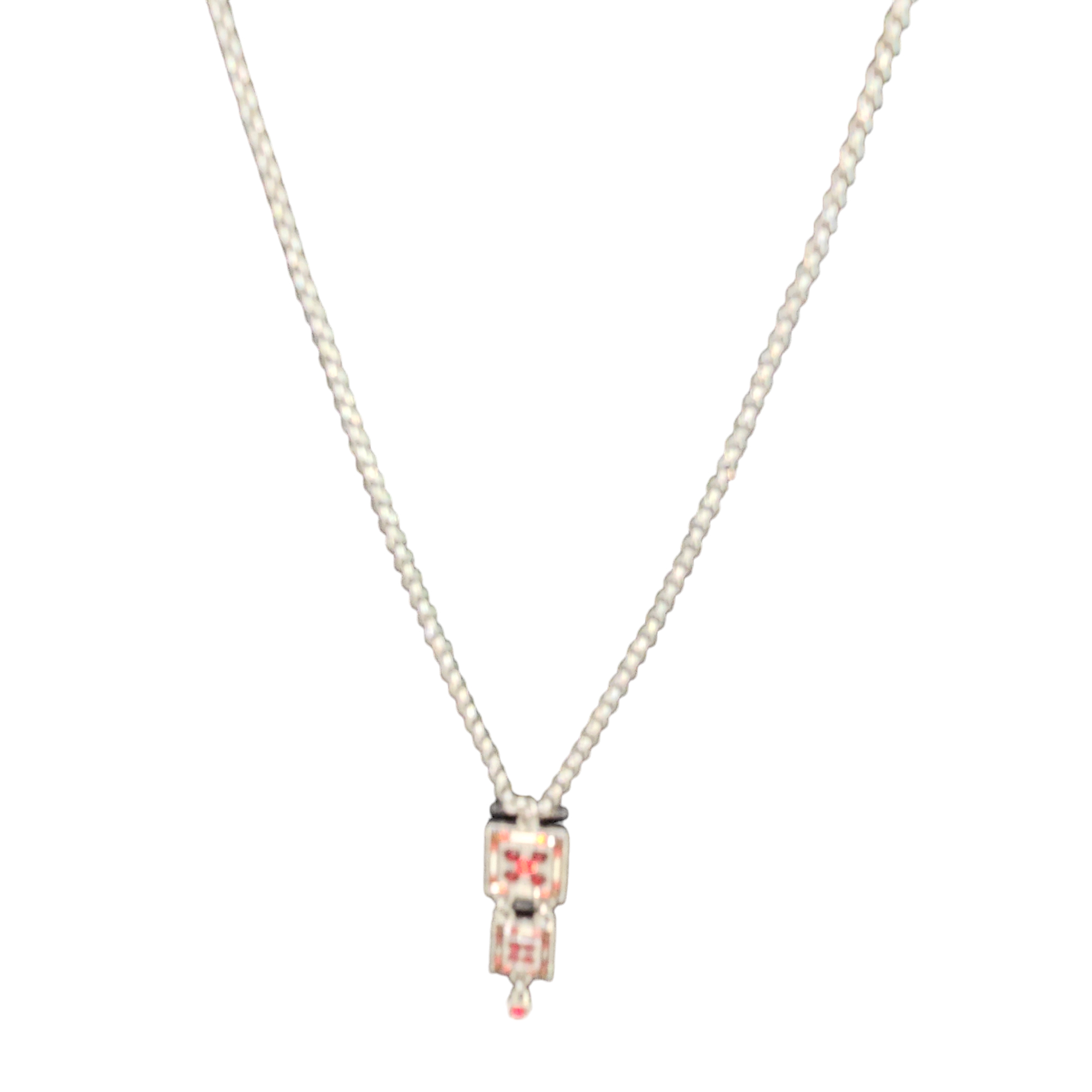 Long Collier à mailles Jaseron et bracelet assorti à strass Très bon état - Vue 3 - 