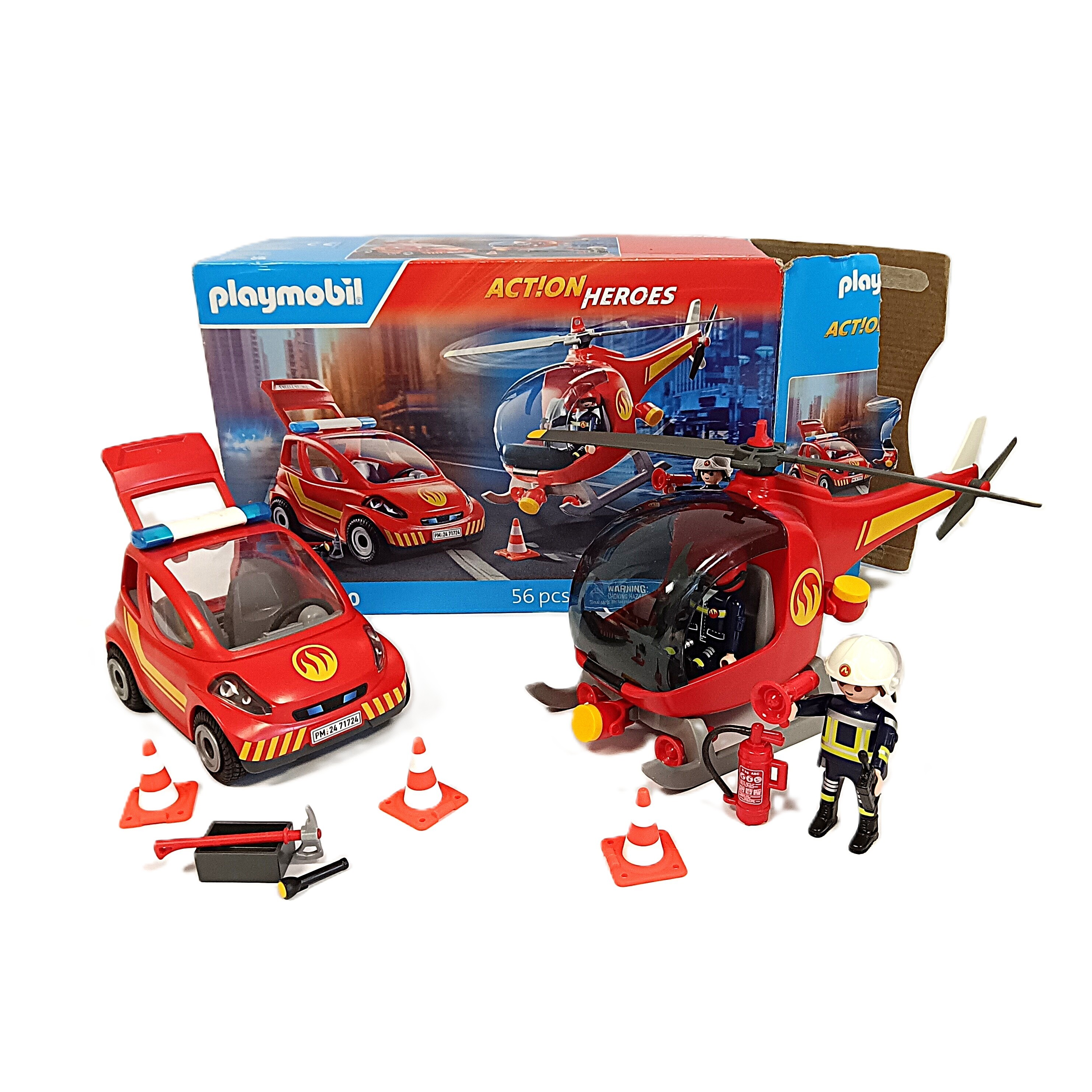 Lot Playmobil 71724 Action Heroes + caserne transportable 71193 Très bon état - Vue 3 - 