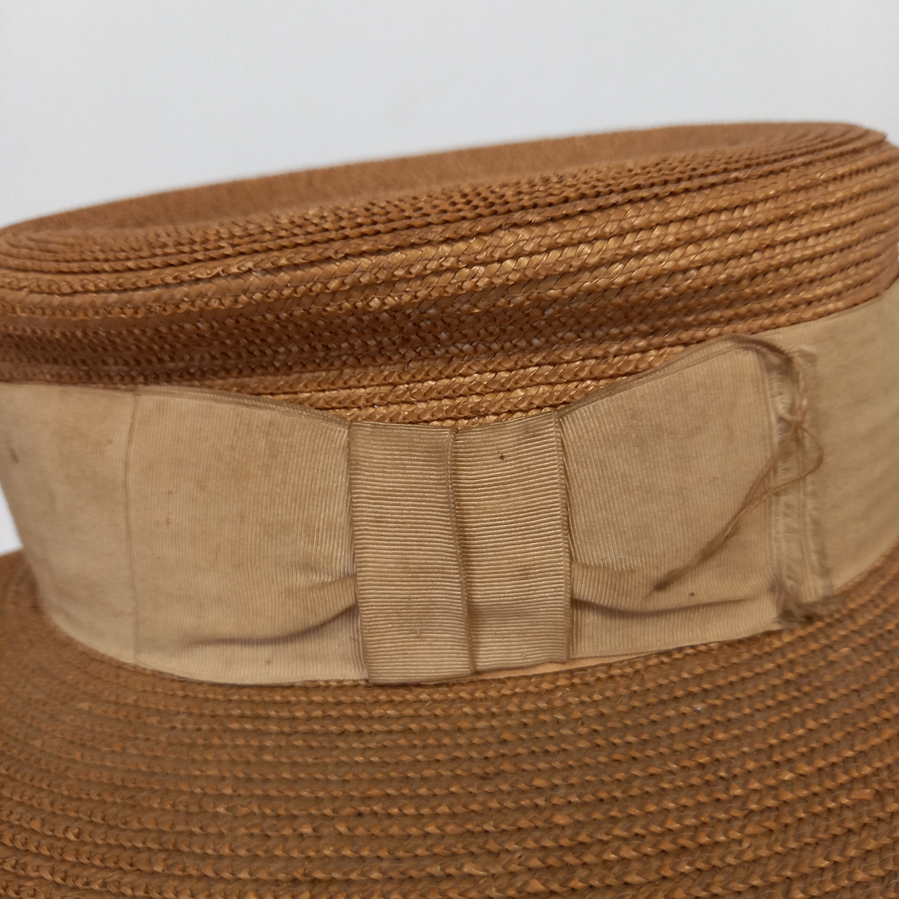 Ancien chapeau canotier ruban blanc ,A Boueicaut - Bon état - Photo 6