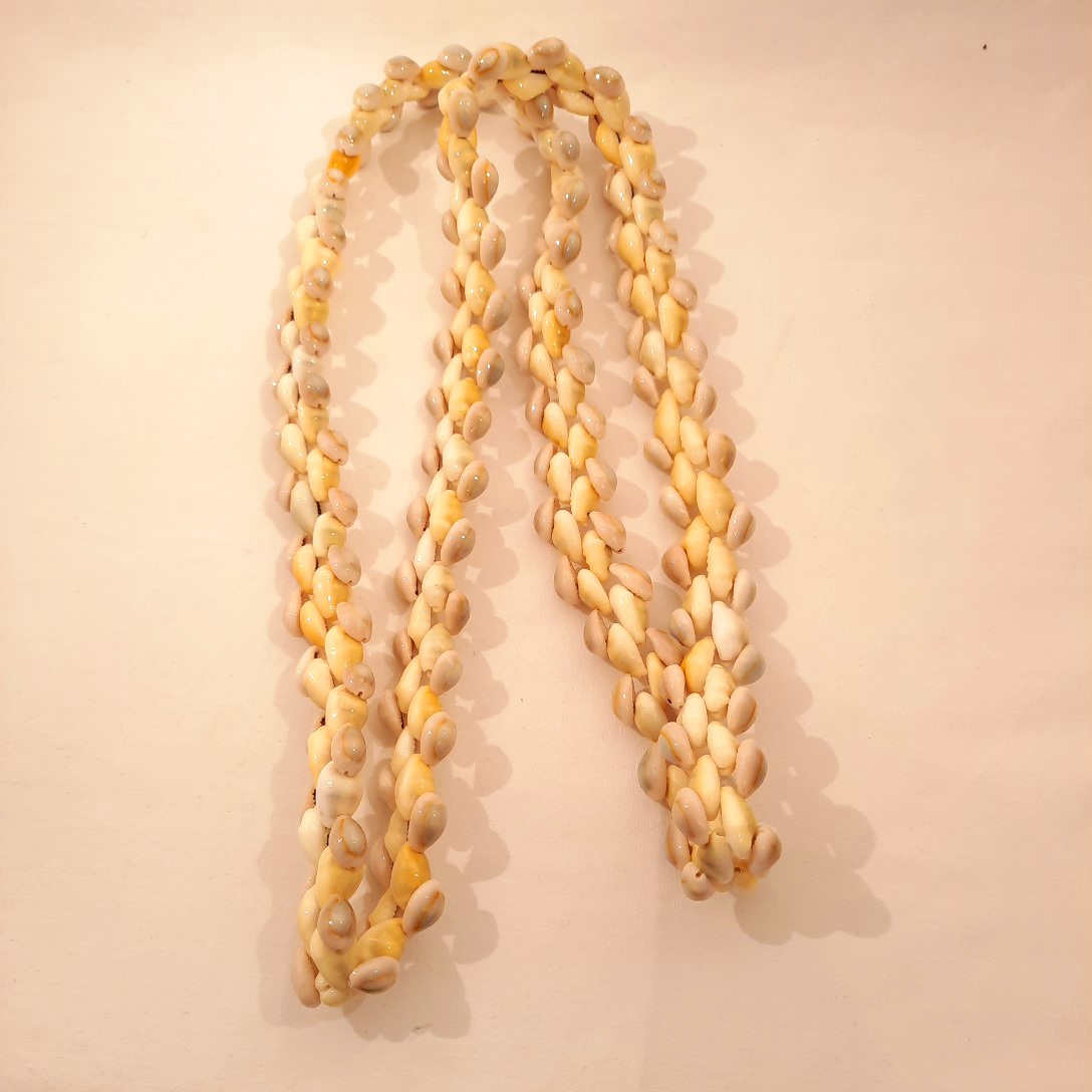 Voir photo 3 de Collier tressé de coquillages Cauri de Tahiti Collier tressé de coquillages Cauri de Tahiti Très bon état - Vue 3 -