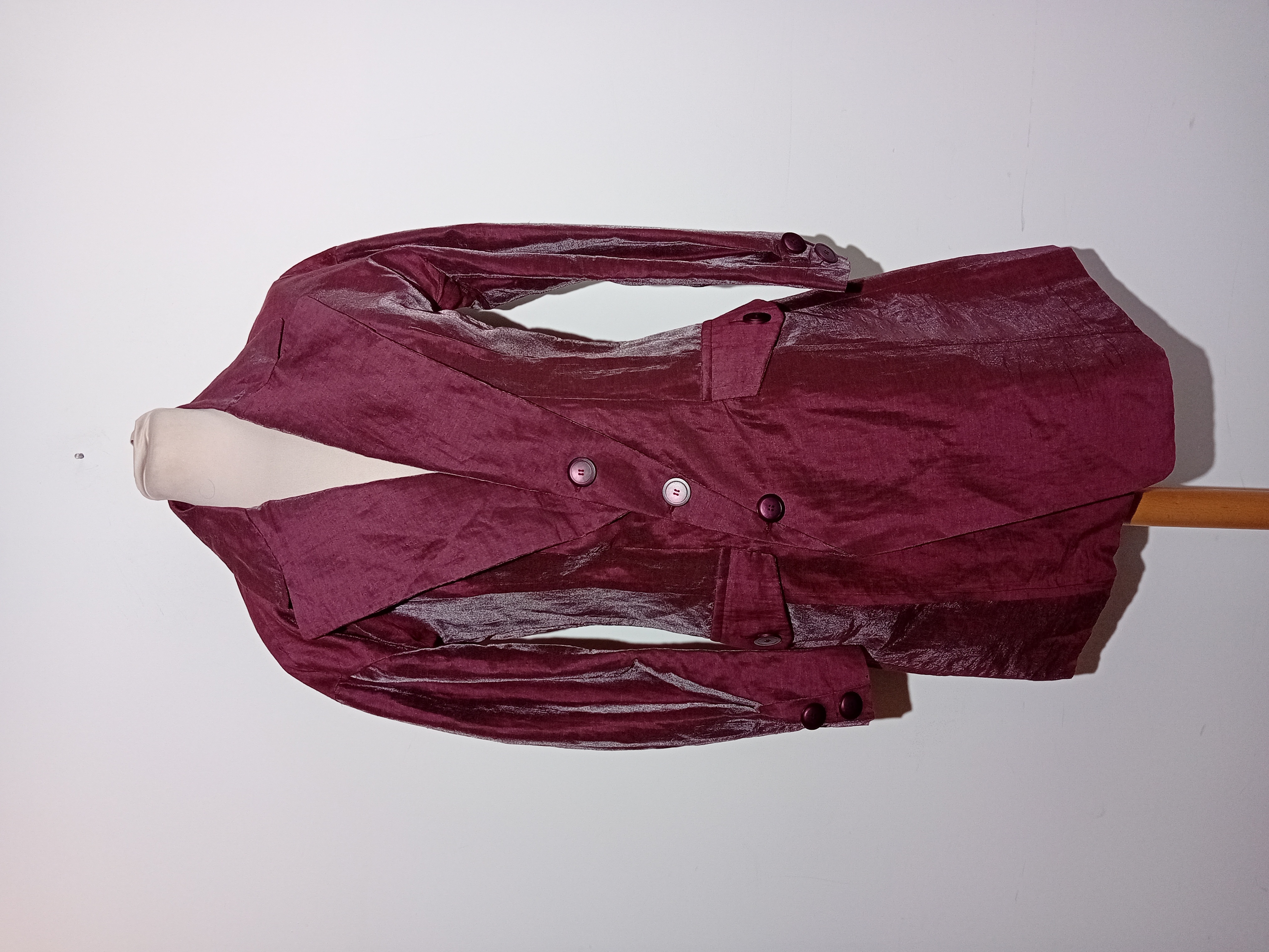 Veste Blazer Femme Prune Effet Froissé M (T4639)  - Vue 3 - 