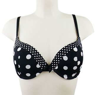 Soutien -gorge avec armatures noir à pois blancs - Femme -Taille 90B - Photo 0