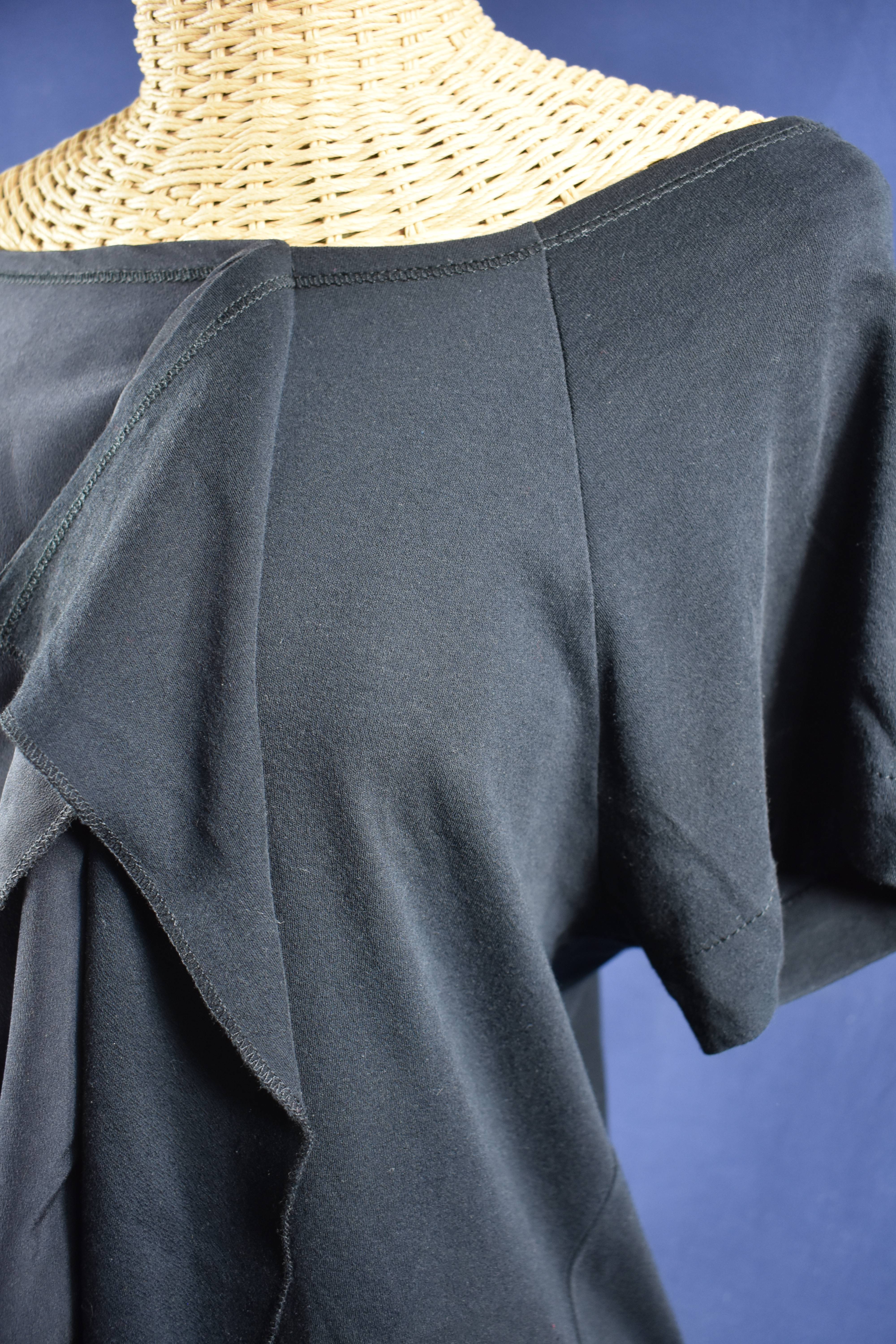 Tunique en Jersey et mousseline noire taille 44 signée SONIA RYKIEL. Bon état - Vue 3 - 
