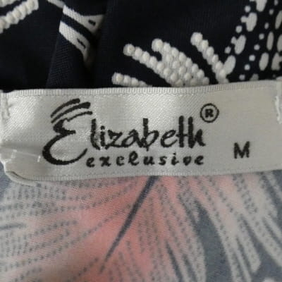 Robe bleu marine imprimés plumes - femme - Elizabeth - taille M Bon état - Vue 5 - 