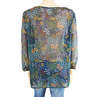 Blouse manches longues multicolore à fleurs - Femme- Gémo- Taille 44 - Photo 1