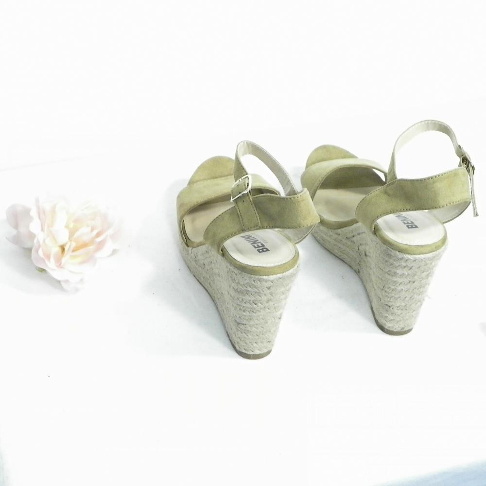 Sandales à talon compensé Beige BENINI EXCLUSIVE 36 Bon état - Vue 3 - 
