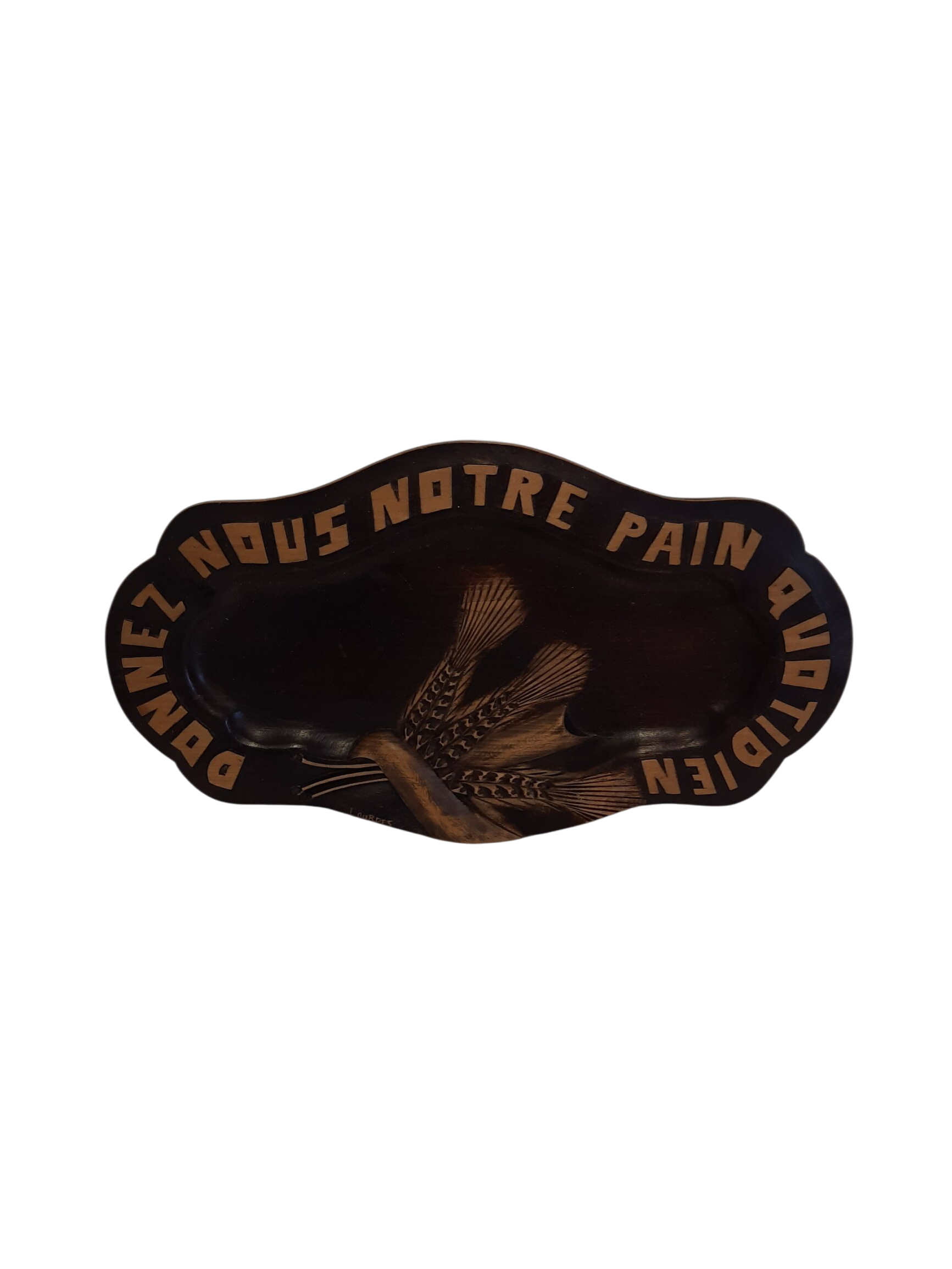Assiette Prière du Seigneur Antique en Bois Lourdes État correct -  reconditionné disponible sur Label Emmaüs