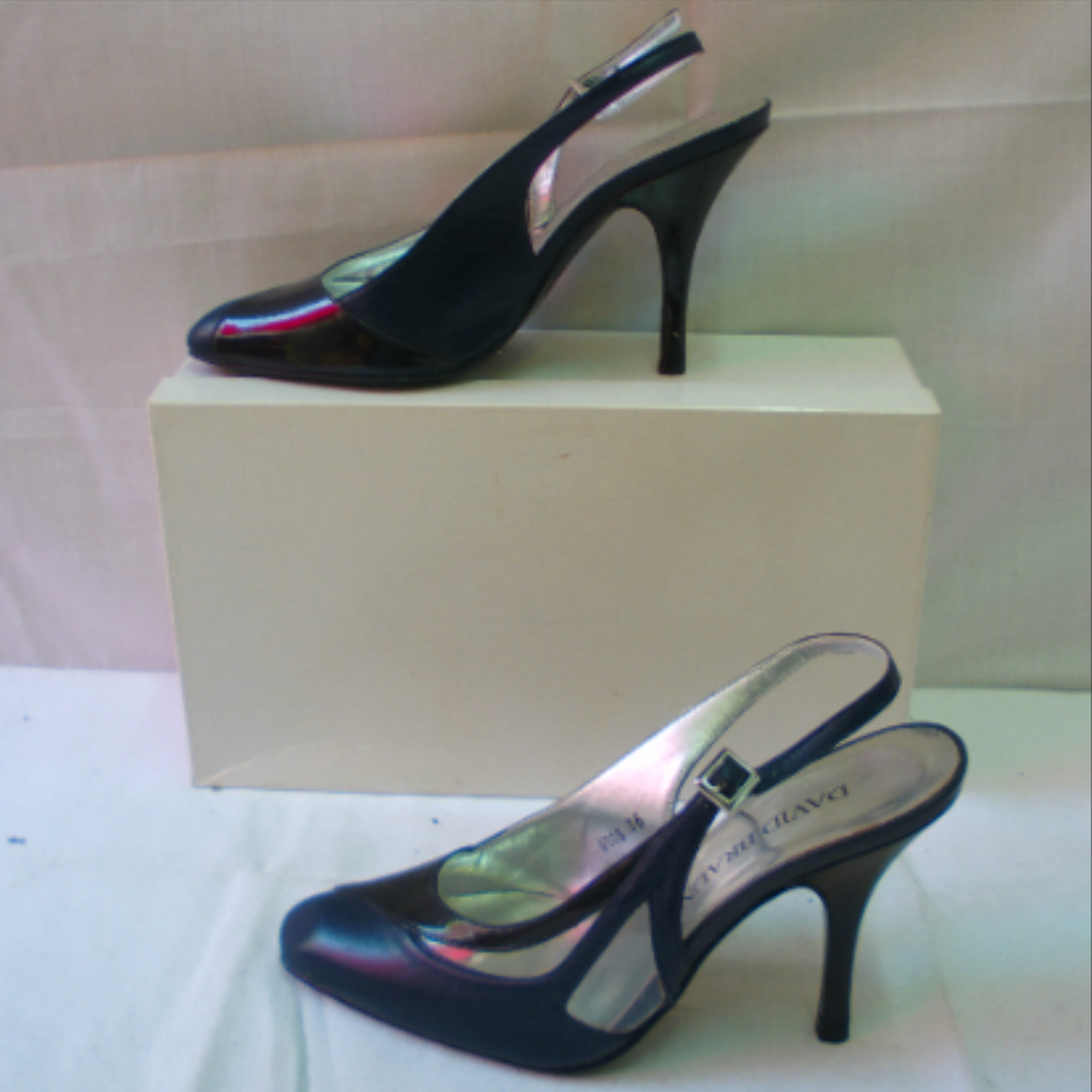 Chaussures fermes , cuir noir et bleu, taille 36 - david braun - Modalova