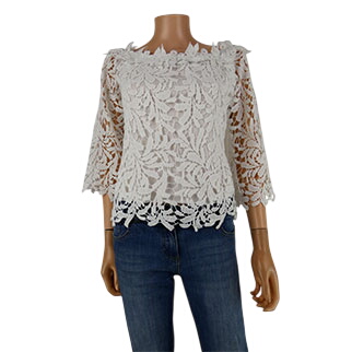 Blouse blanche  dentelle - By Swan - taille L - Label Emmaus - Modalova