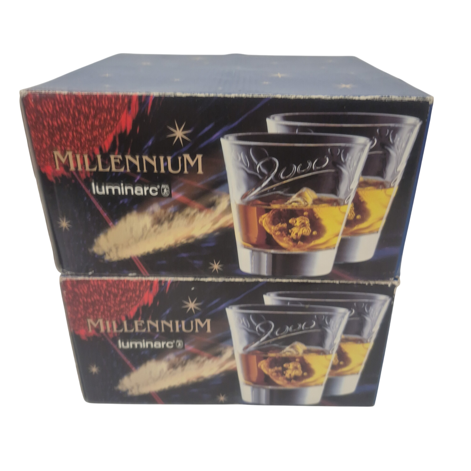 Acheter 2 coffrets 4 verres a whisky an 2000 Luminarc Très bon état - 12,50 € 2 coffrets 4 verres a whisky an 2000 Luminarc Très bon état - reconditionné disponible sur Label Emmaüs