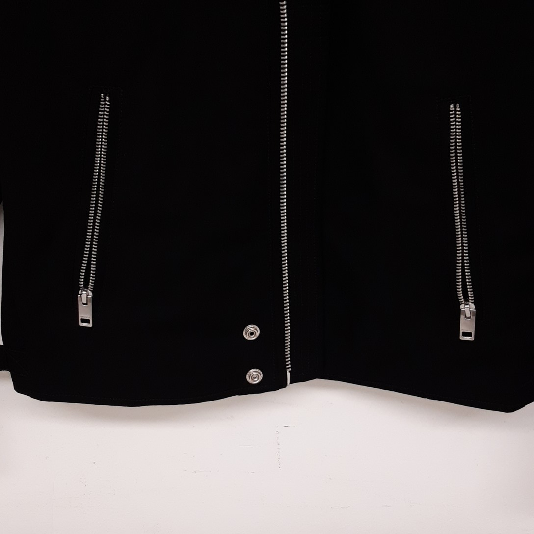 Blouson noir Diesel zippé avec écussons au bras - Photo 4