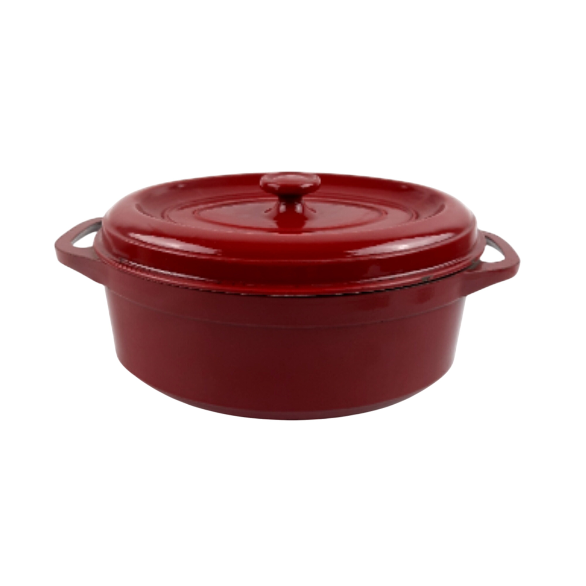Cocotte en fonte rouge ovale Fontignac 29 - Bon état sur Label Emmaüs