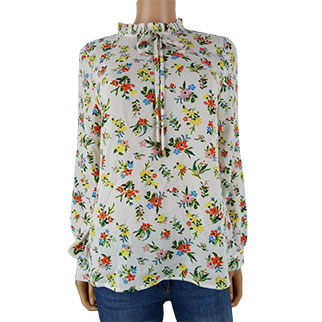 Blouse blanche  fleurs multicolores - Taille 40 - fashion union - Modalova