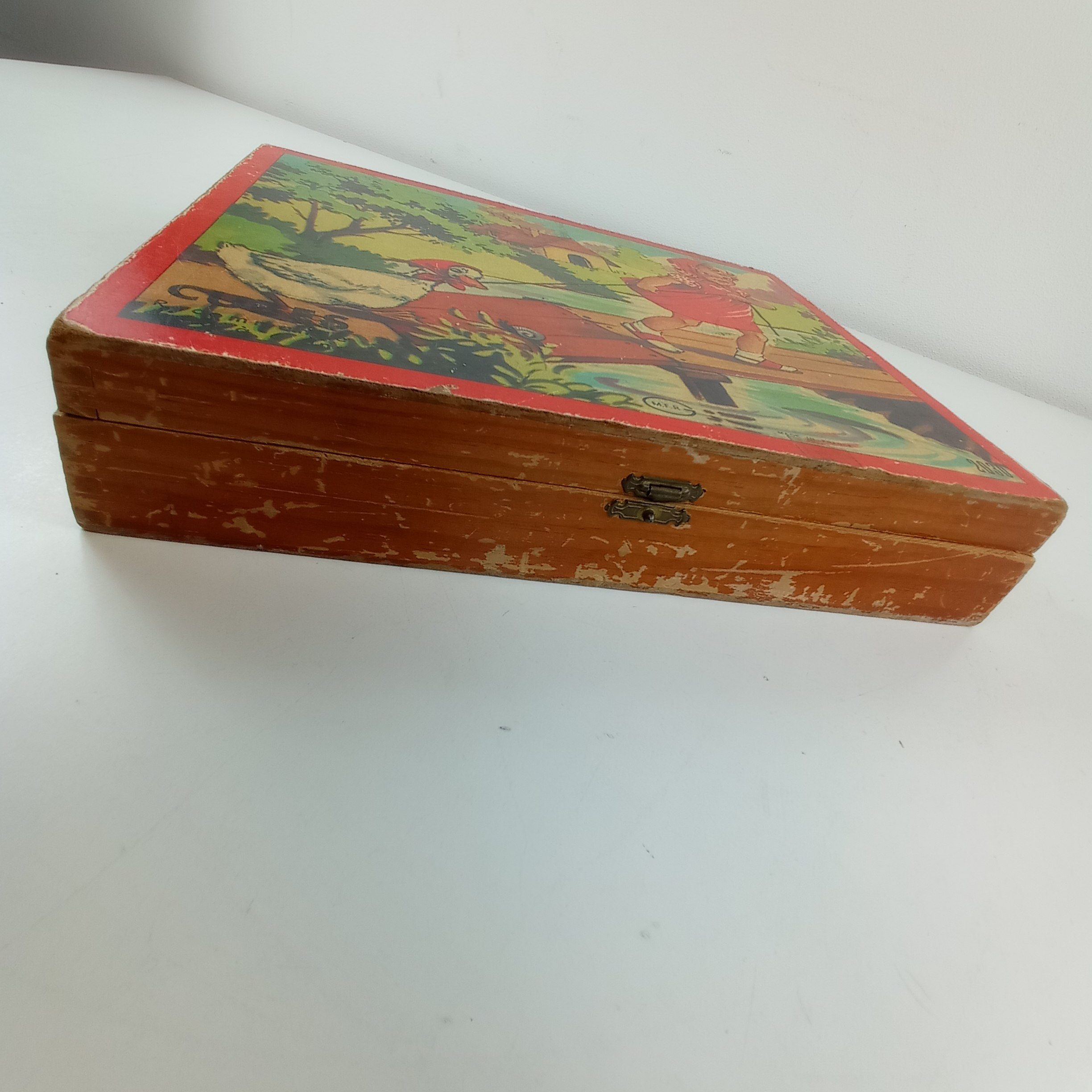 Voir photo 2 de Jeu de cubes en bois ancien Jeu de cubes en bois ancien État correct - Vue 2 -