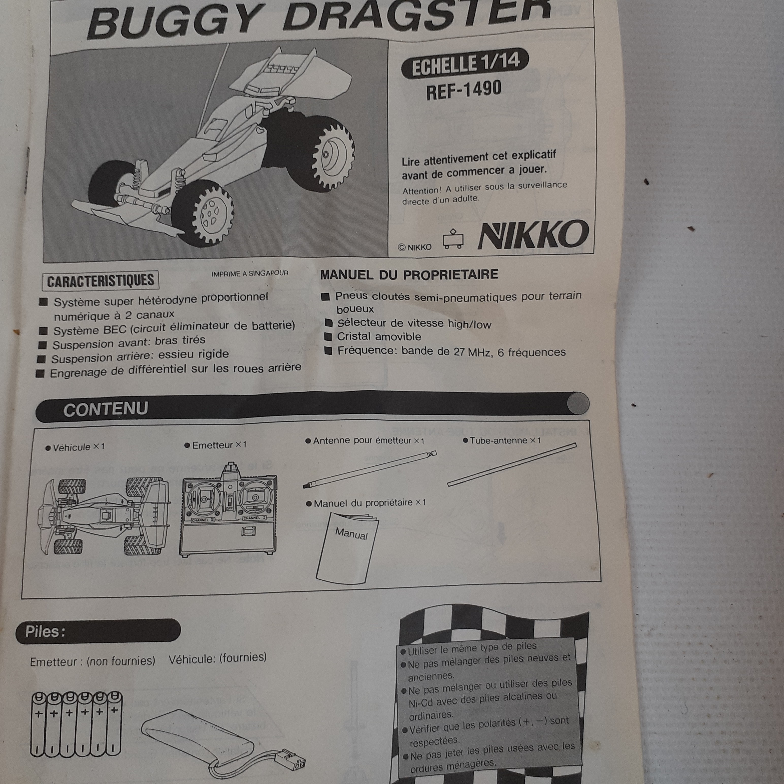 BUGGY DRAGSTER échelle 1/14 NIKKO Bon état - Vue 4 - 