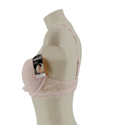 Soutien-gorge push-up en dentelle rose - oeko-tex - 95D - Photo 2
