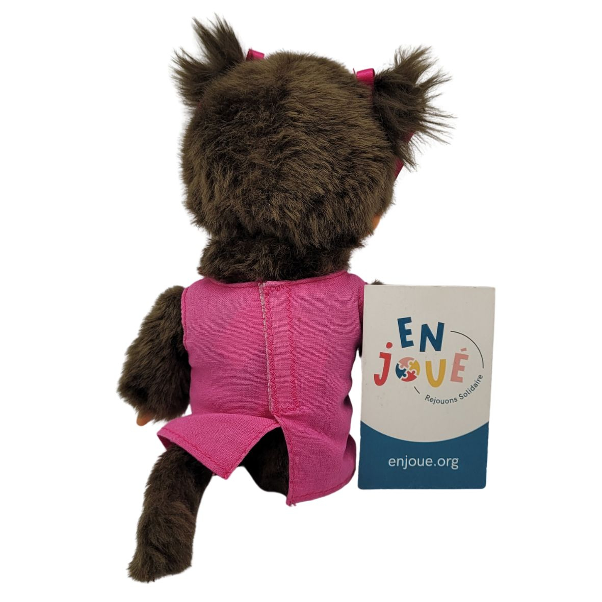 Peluche - Monchhichi Maman et bébé rose 20 cm - Sekiguchi - À partir de 3 ans. Très bon état - Vue 2 - 