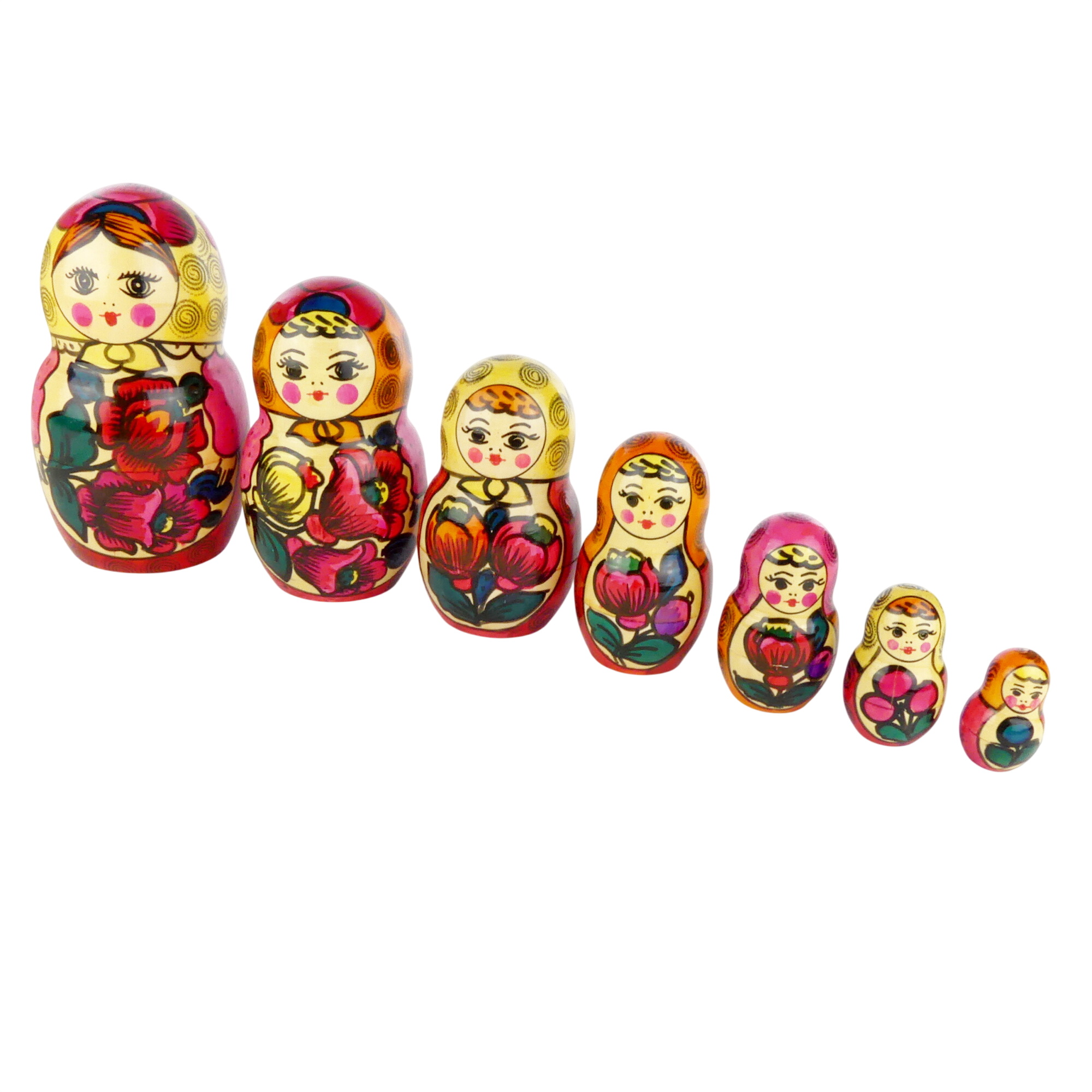 Acheter 7 poupées russes en bois peintes main rouge Bon état - 18,00 € 7 poupées russes en bois peintes main rouge Bon état - reconditionné disponible sur Label Emmaüs