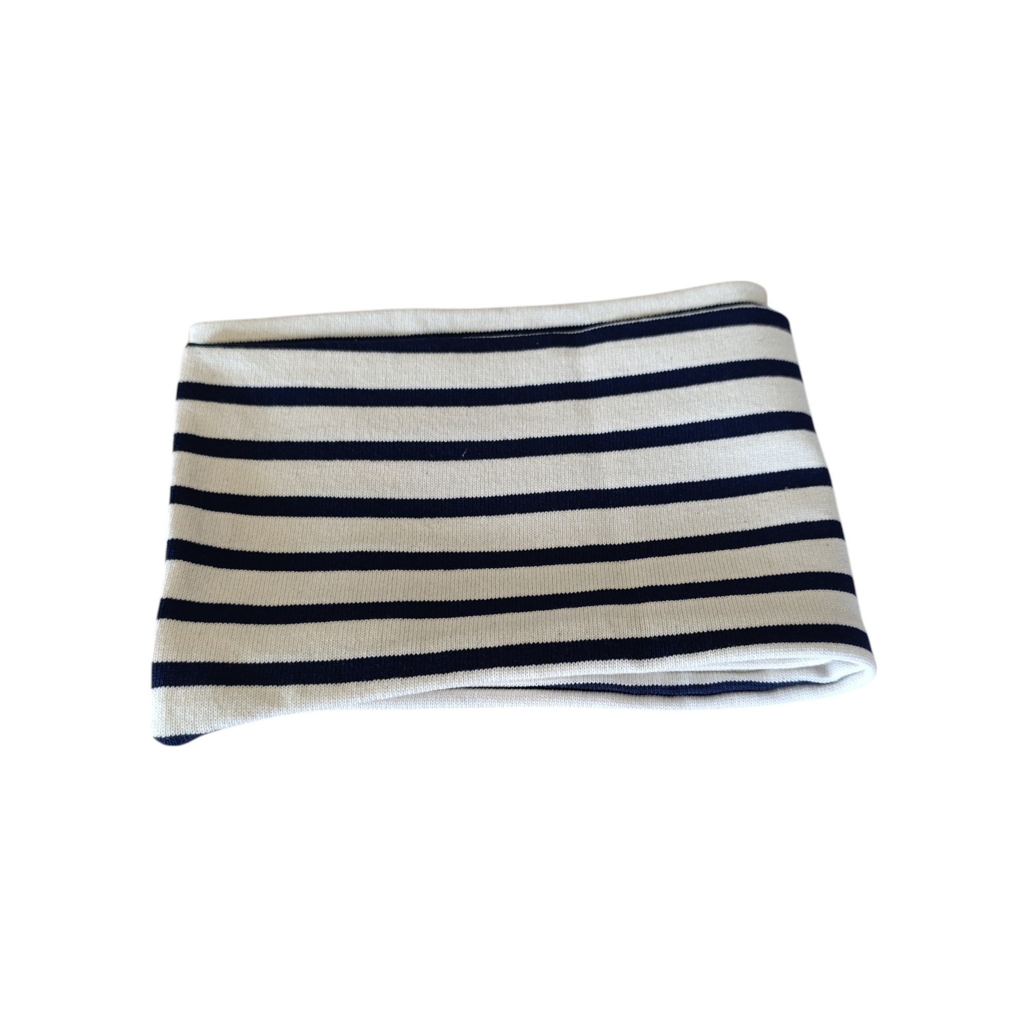 Echarpe enfants blanc à rayures blanches, fabriqué dans notre atelier Acsomur, à partir de tissu recyclé - Photo 2