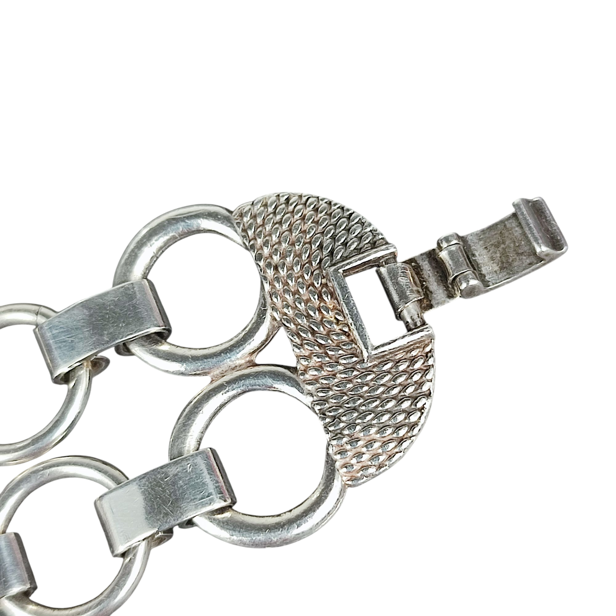 Bracelet vintage GAS en métal argenté - Photo 3