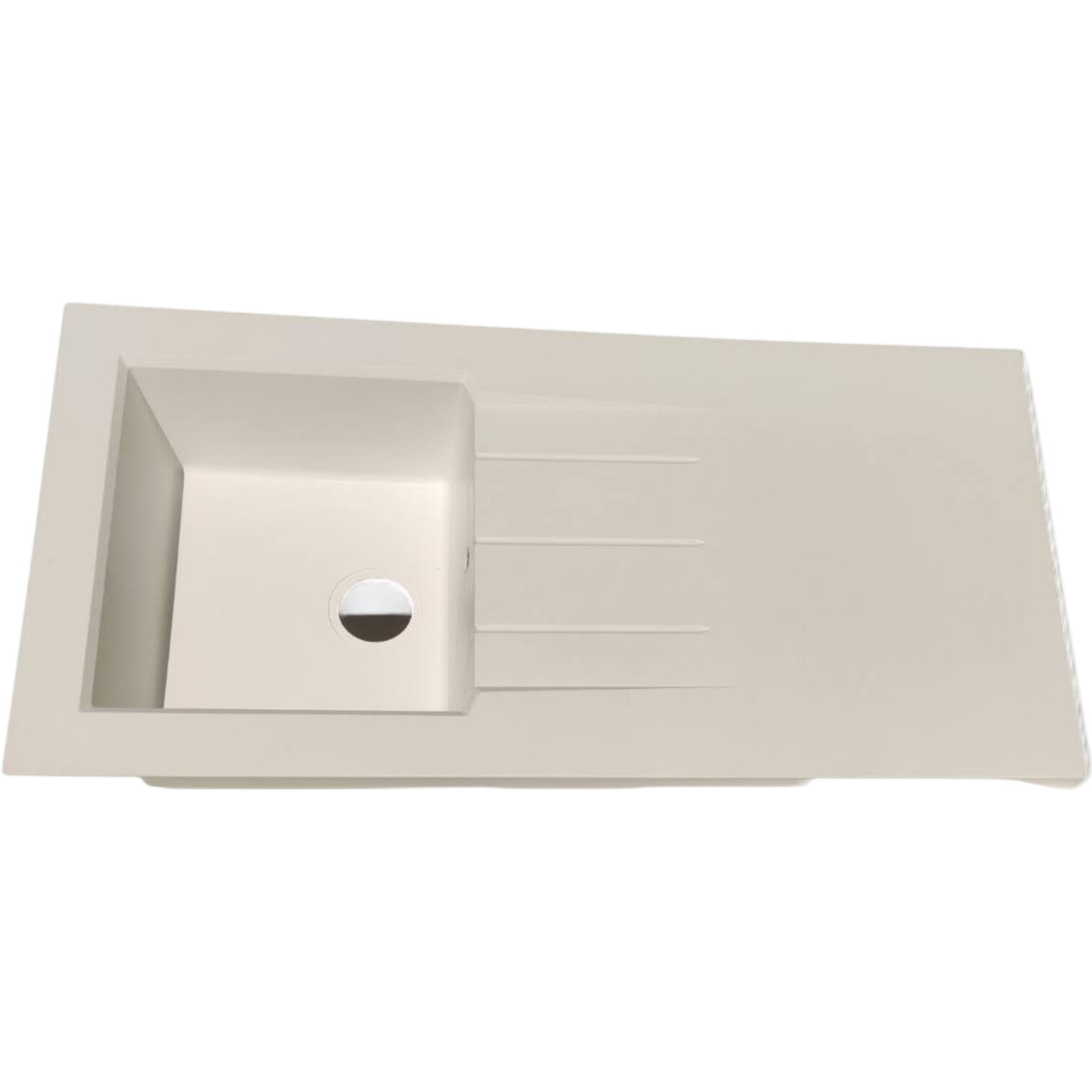 Évier résine blanche, 1 bac, 120 x 60 cm  -  reconditionné disponible sur Label Emmaüs