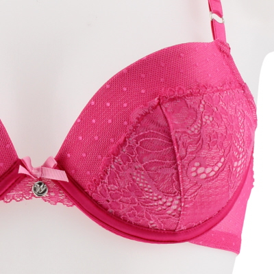 Soutien gorge rose dentelle avec armatures - femme -Women gode - taille 95C - Photo 3