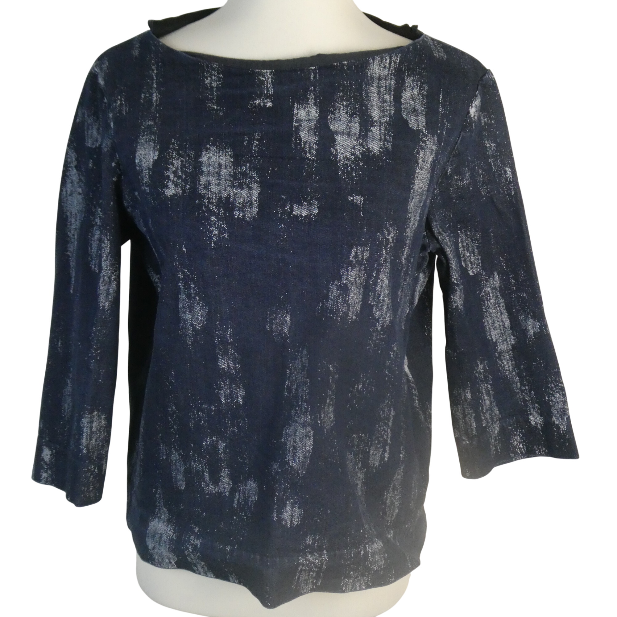 COS Top femme en jean bleu foncé délavé par endroits - Taille 40 - Photo 0