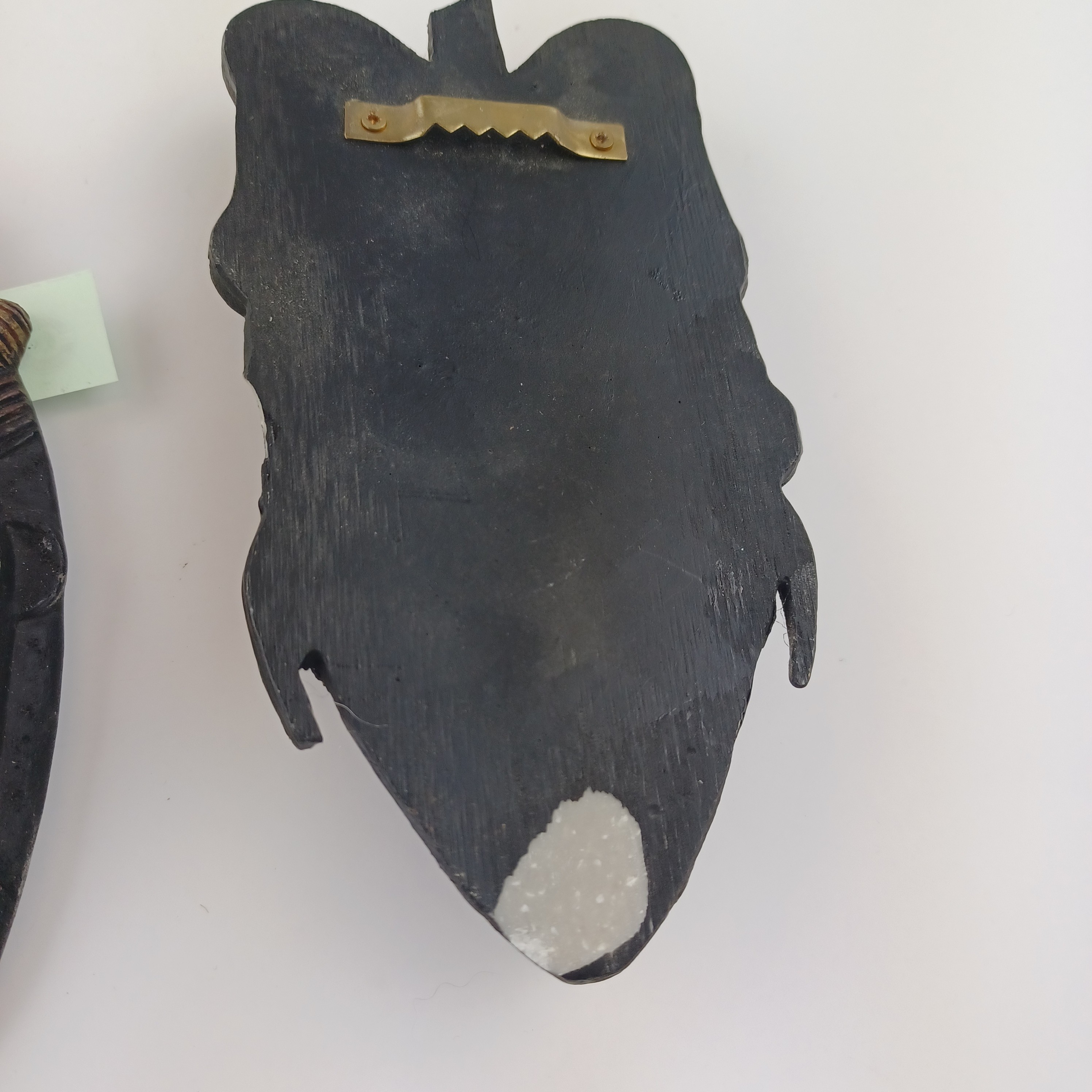 Lot de 3 masques ethniques muraux décoratifs noirs en résine - Photo 5