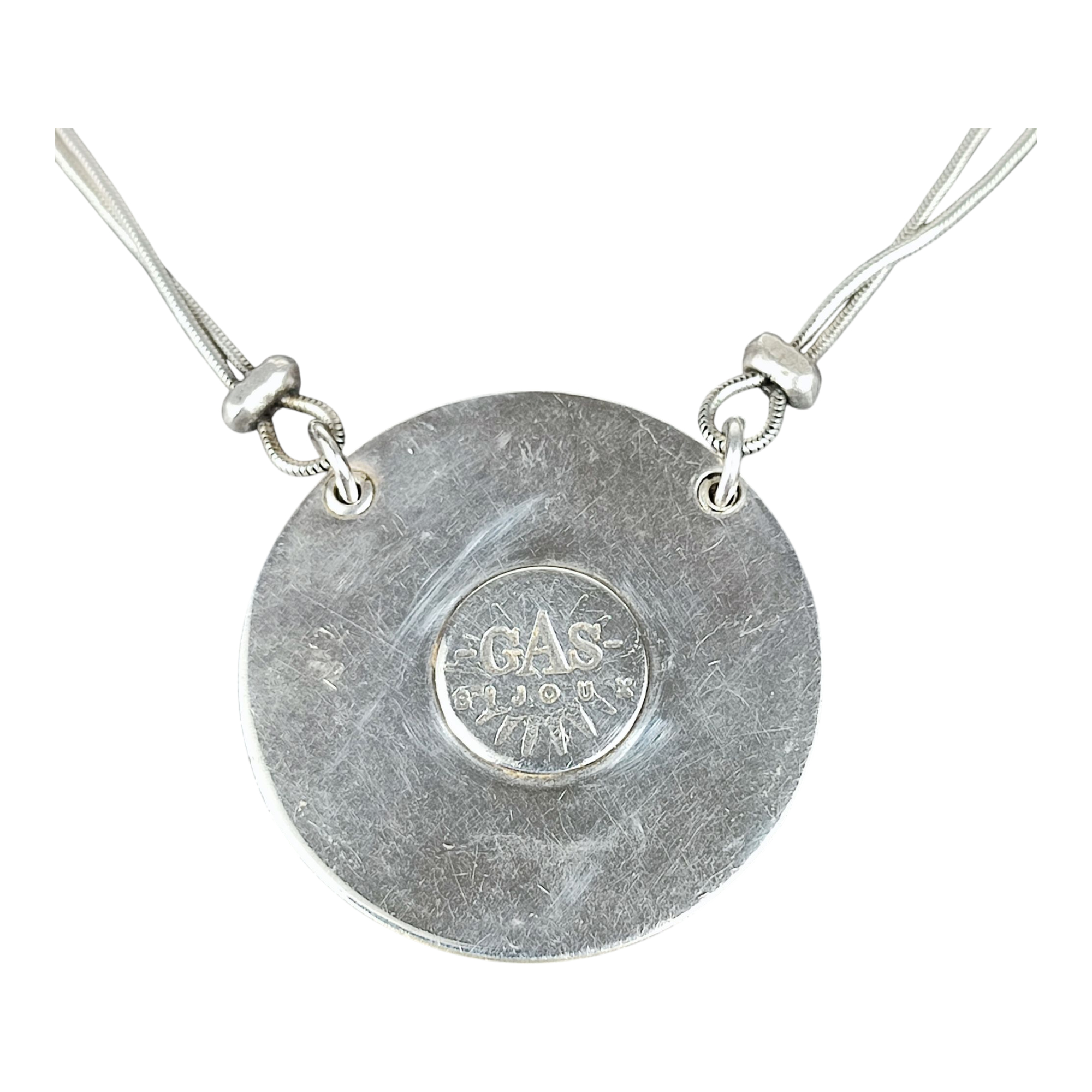 Collier vintage GAS en métal argenté - Photo 2
