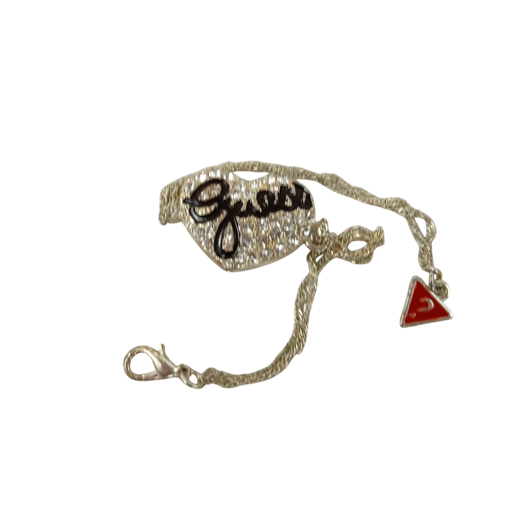 GUESS bracelet argenté avec cœur et strass Très bon état -  reconditionné disponible sur Label Emmaüs