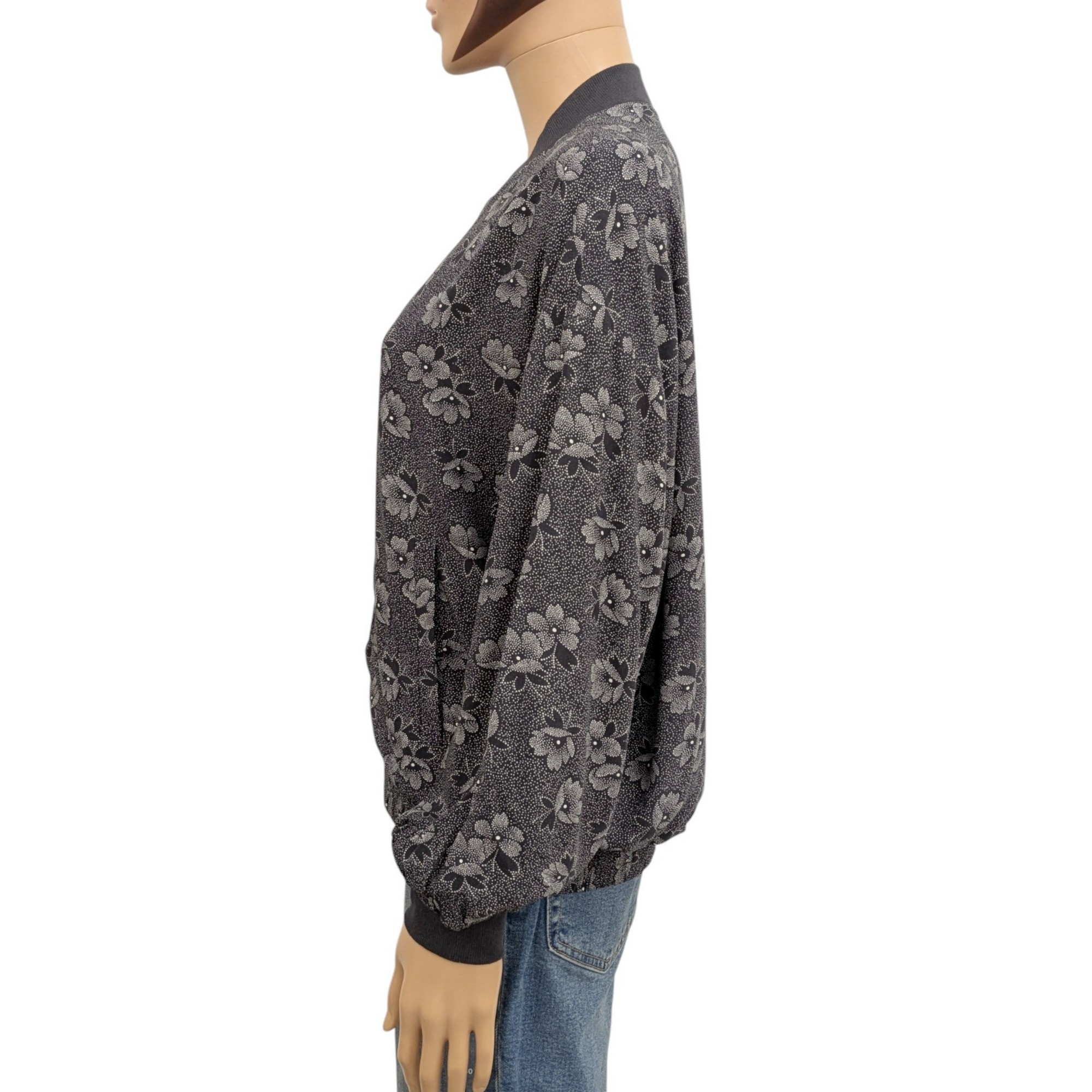 Les Petits Hauts mod. Alix Cendre Blouson Teddy neuf T1 Veste légere imprimé floral gris - Photo 3
