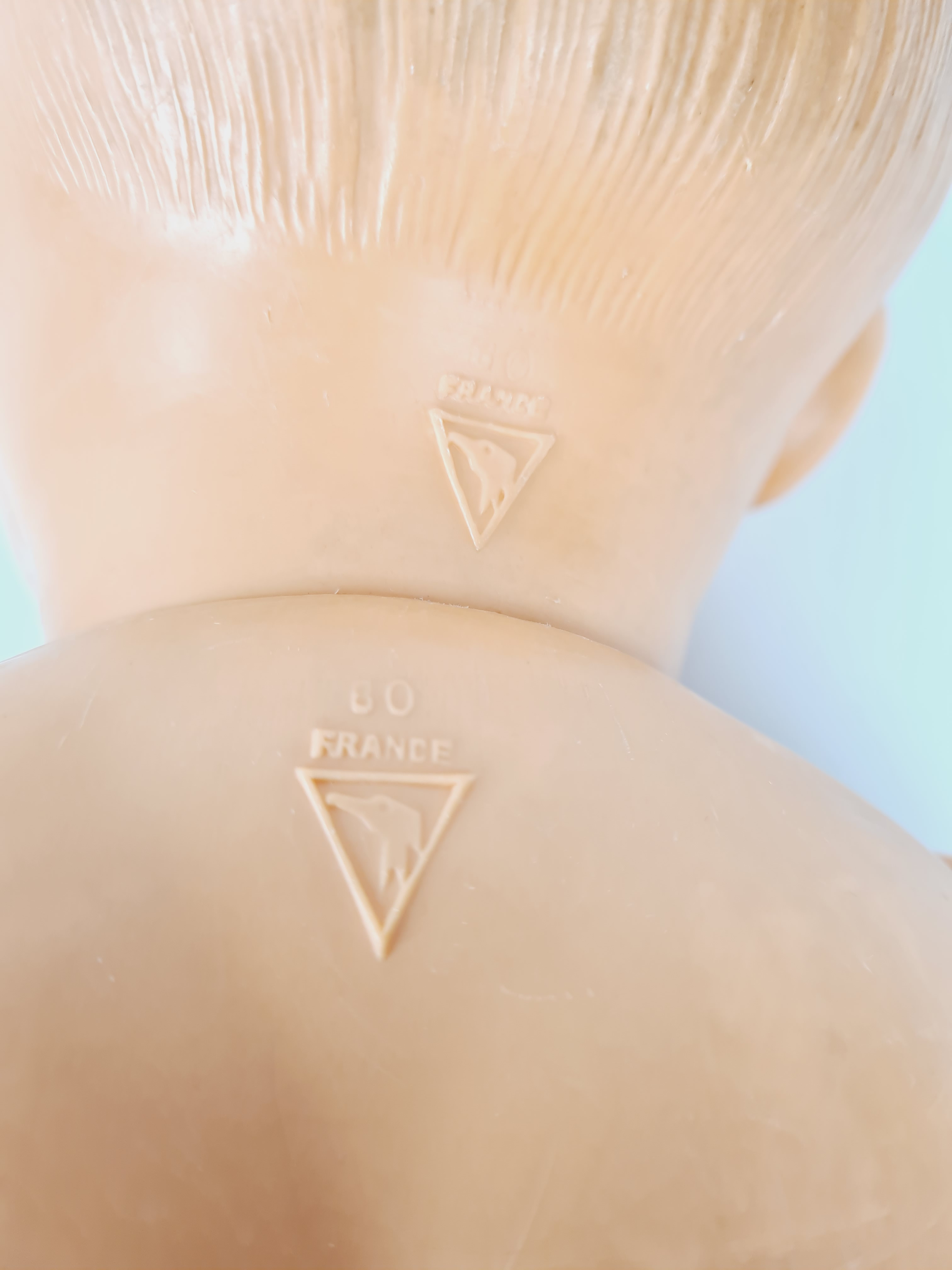 Poupée ancien - Poupée baigneur Petitcollin, membres articulés, yeux dormeurs, marrons - 60 cm - État correct - Photo 4