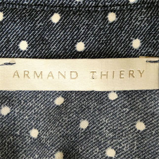 Chemisier bleu foncé imprimé à pois blanc - femme - Armand Thiery - taille 1 - Photo 4