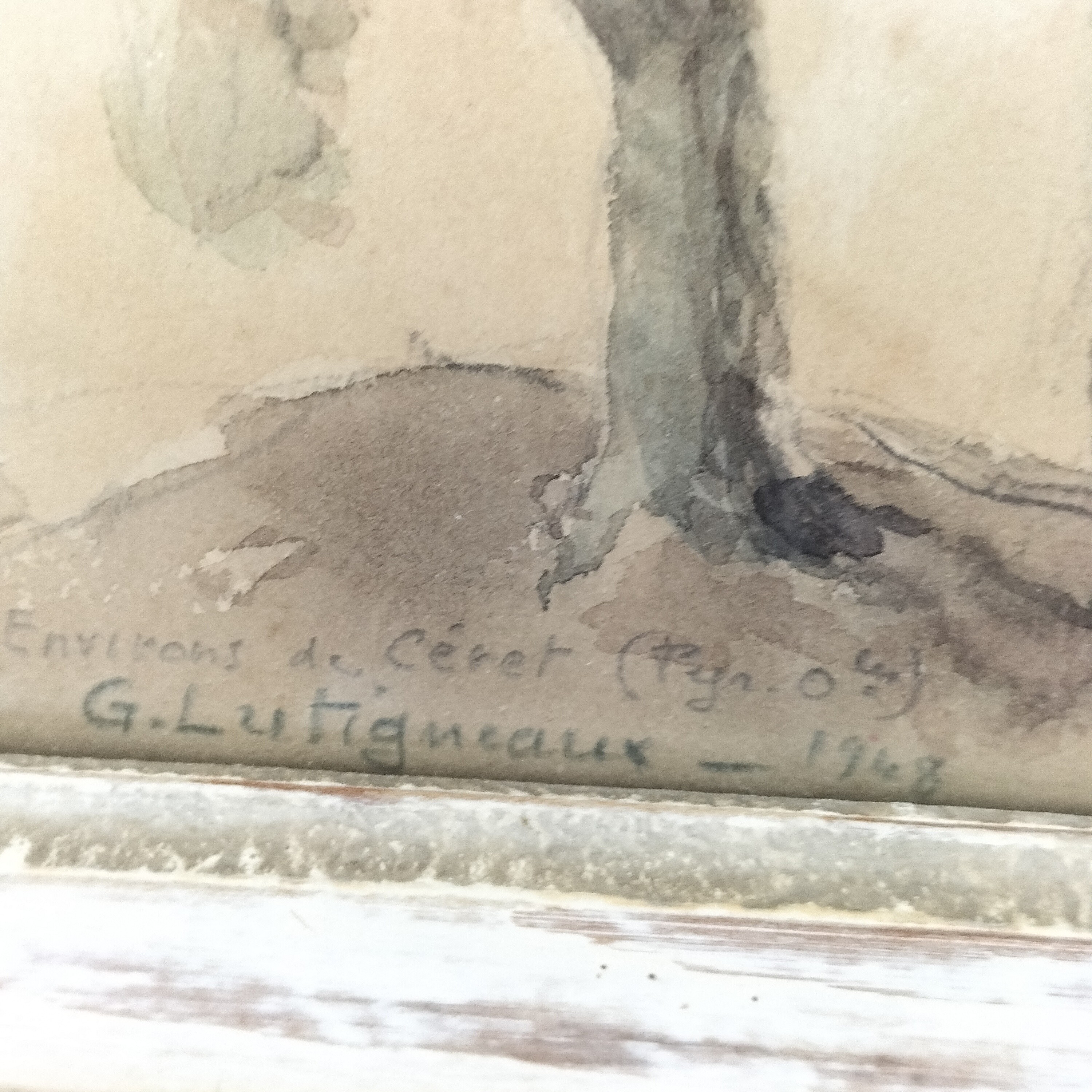 Aquarelle ancienne signée G. Lutignaux – 1948 - Photo 3
