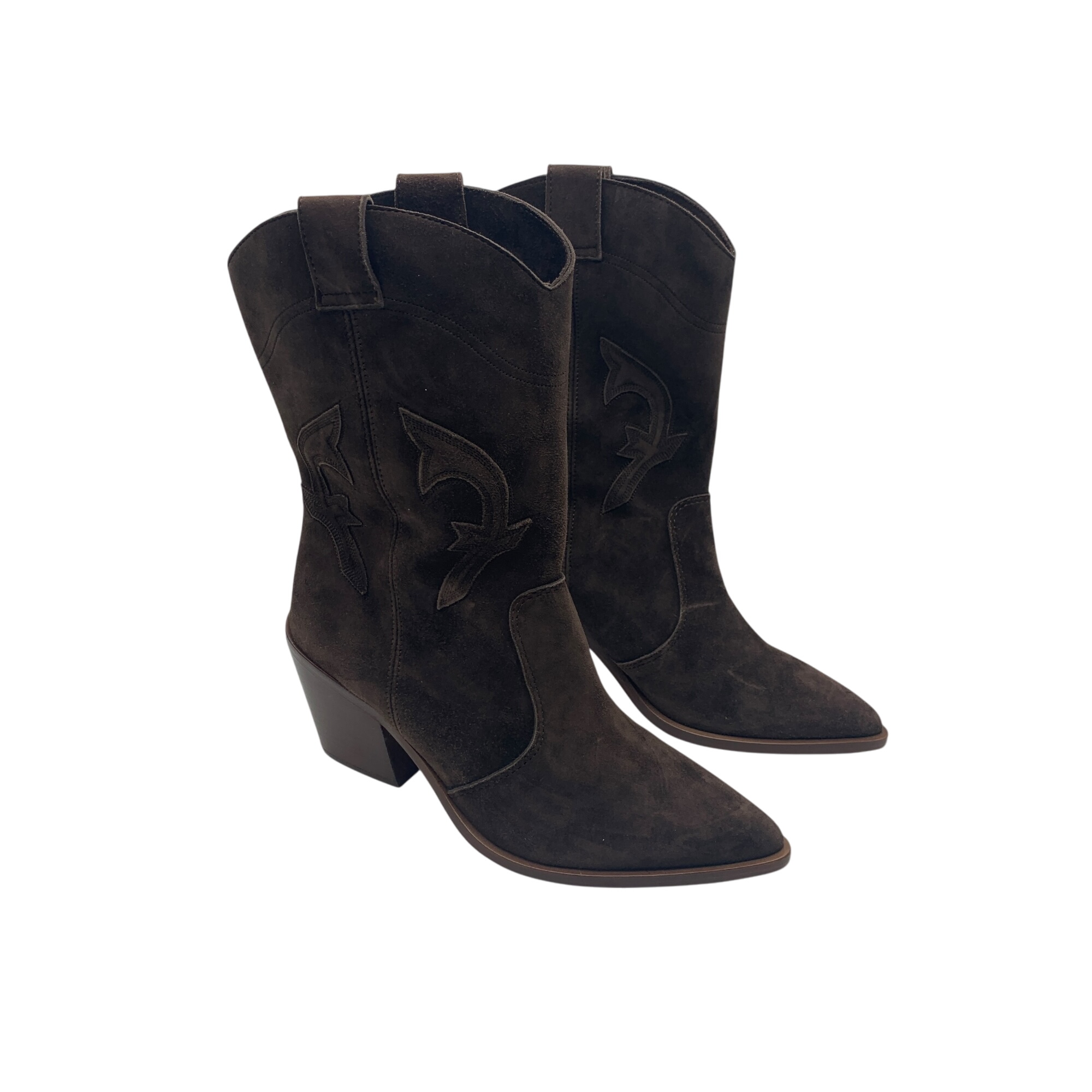 Bottines Calas style santiags couleur choco - T 39 - Ba&Sh - Modalova