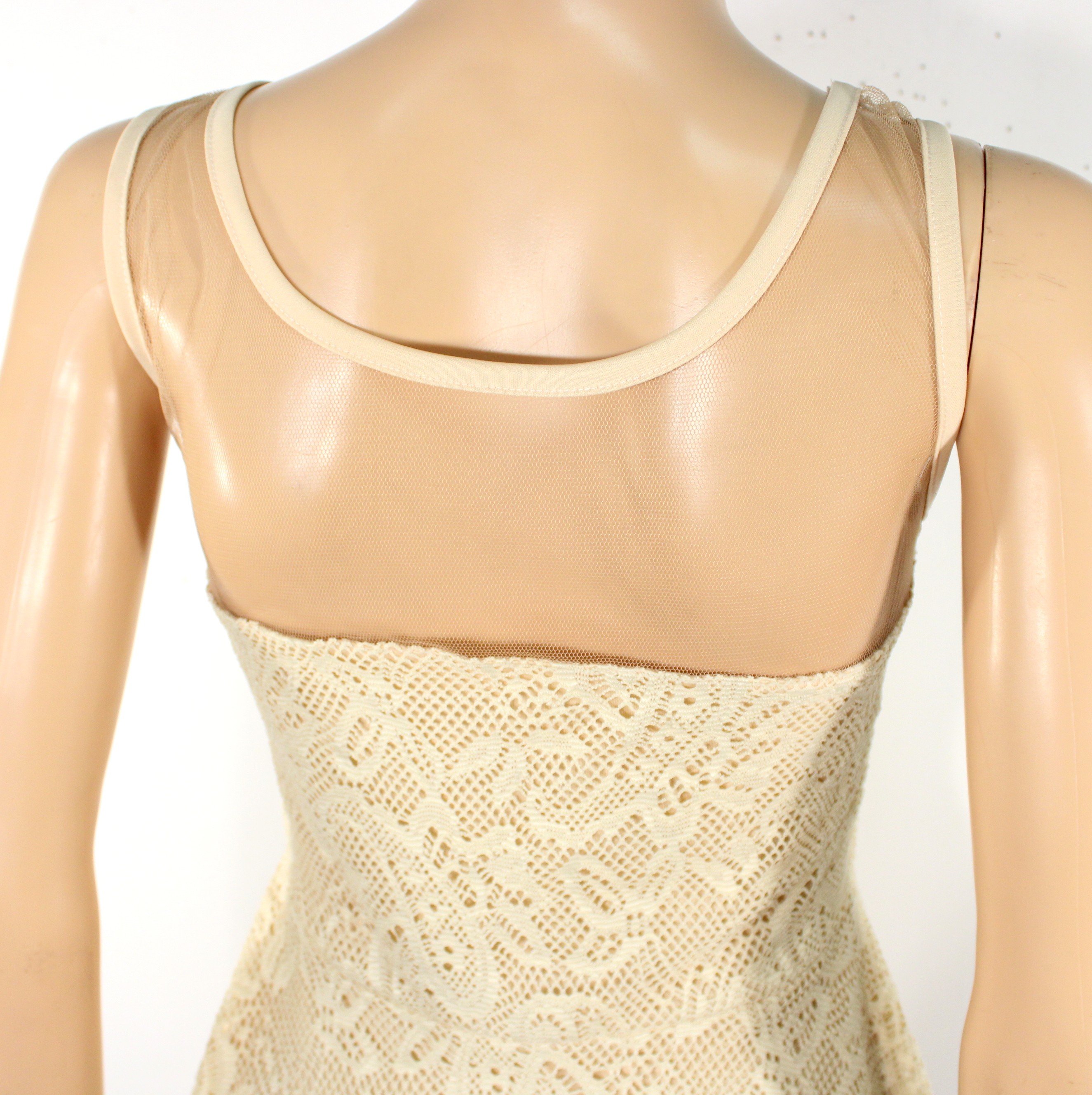 Robe Nude Beige Clair Dentelle Taille Estimée S - Photo 4