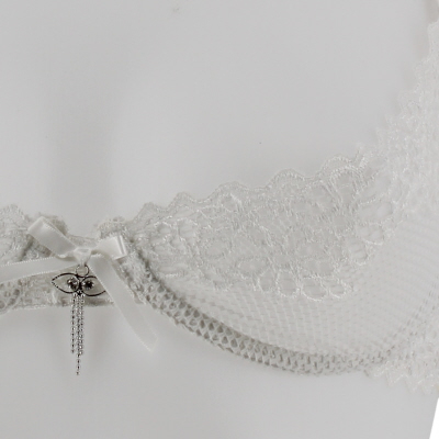 Soutien gorge blanc imprimé dentelle avec armatures - femme - Obsessive - taille - S/M - Photo 4